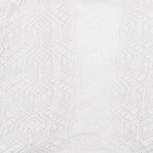 Pure & Natural Womens White V-Neck Cotton Cardigan Jumper Size S
