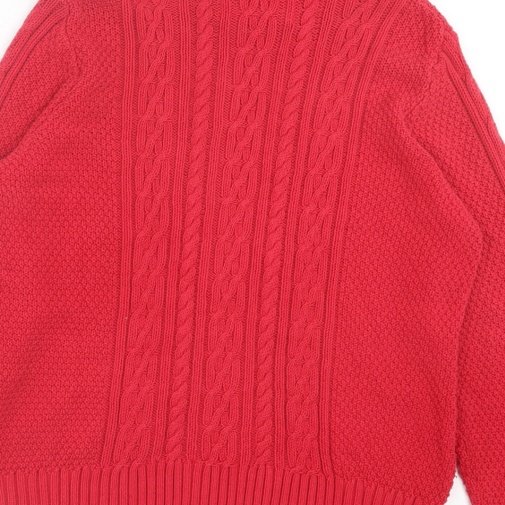 Maine Womens Red Collared Cotton Full Zip Jumper Size 18