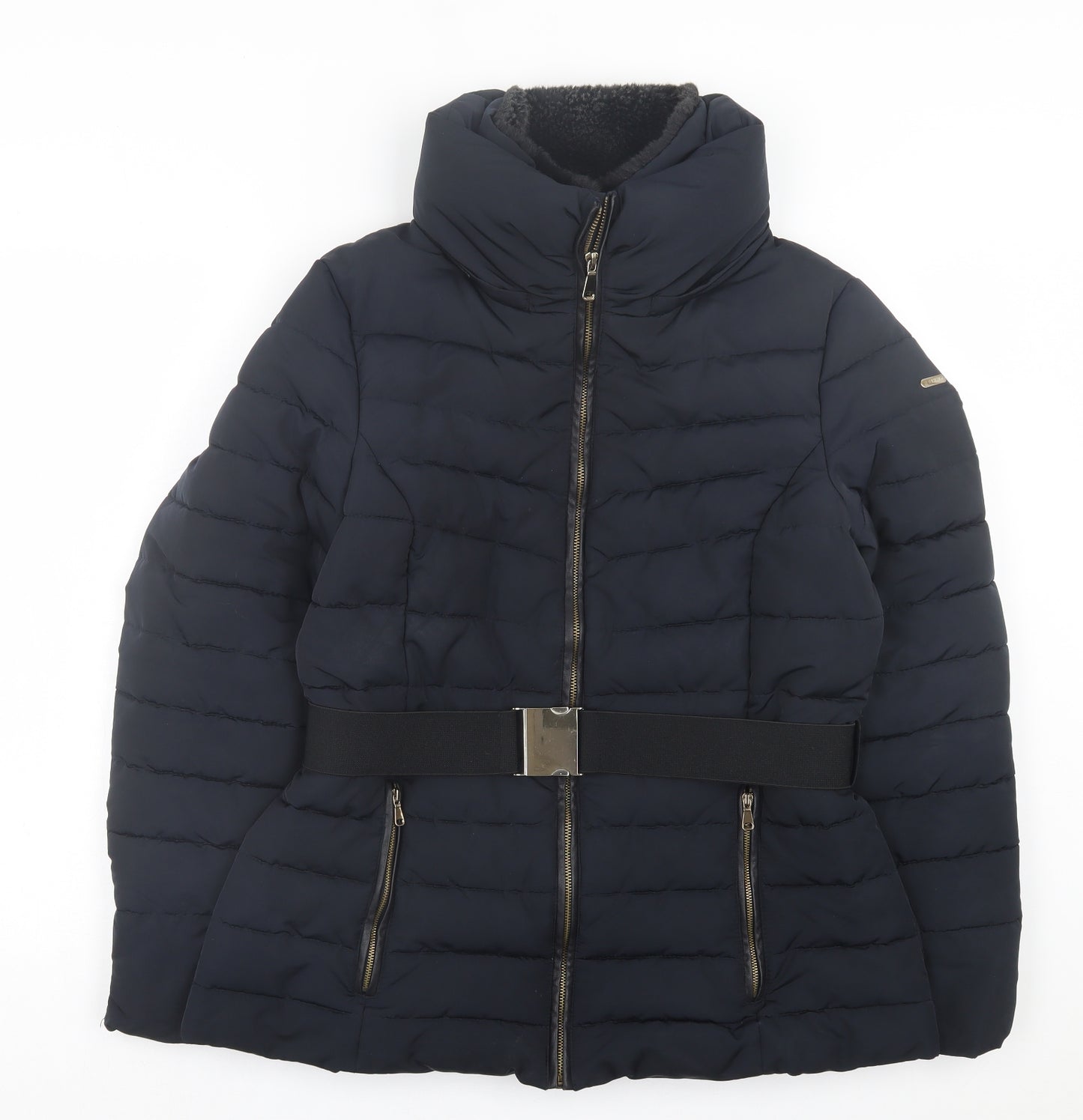 Esprit Womens Blue Jacket Coat Size 16 Zip