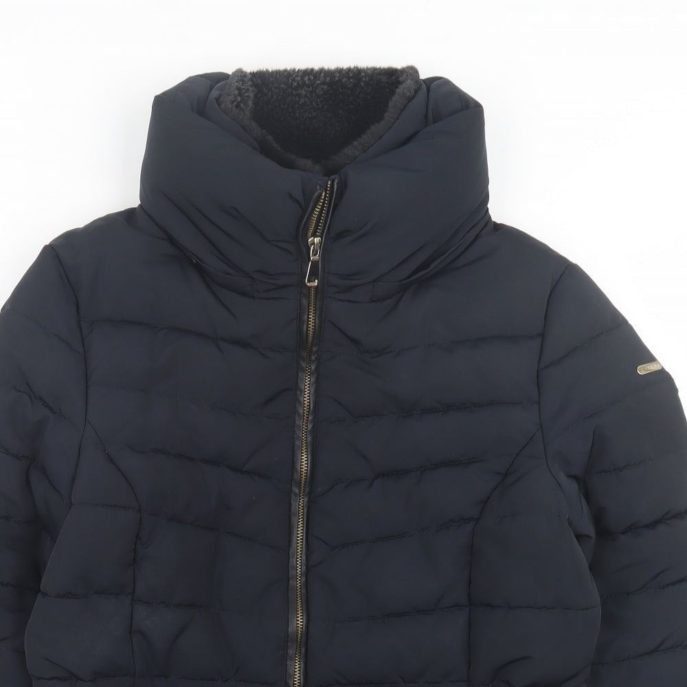 Esprit Womens Blue Jacket Coat Size 16 Zip