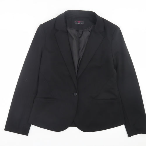 New Look Womens Black Jacket Blazer Size 16 Button