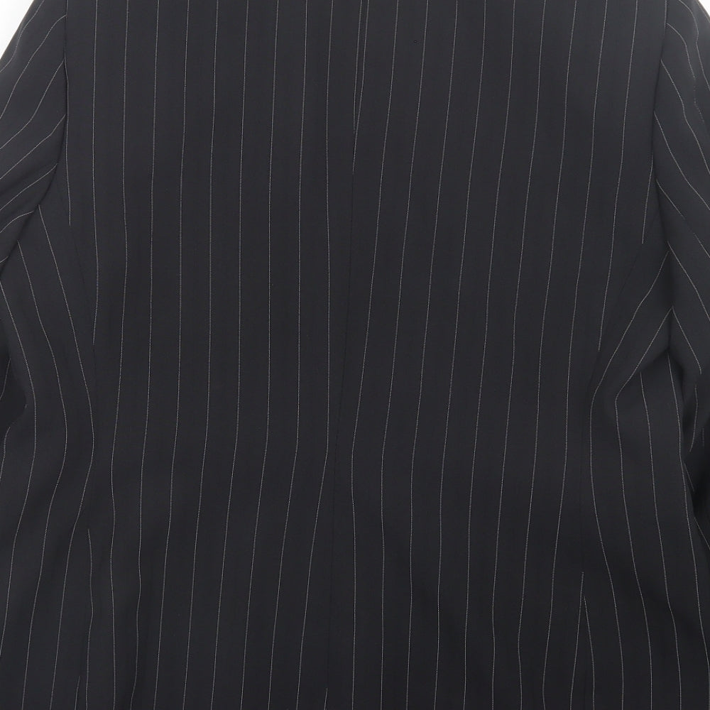 Florence & Fred Womens Black Striped Jacket Blazer Size 16 Button