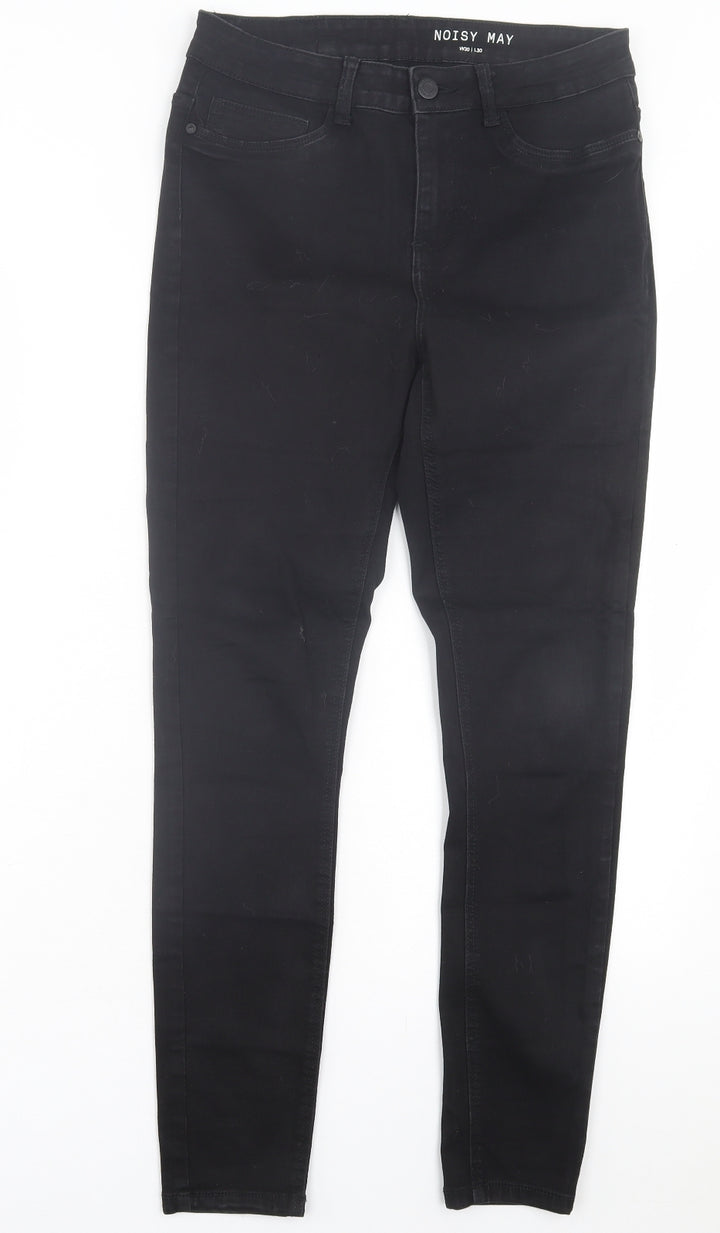 Noisy may Womens Black Cotton Skinny Jeans Size 30 in L30 in Regular Button