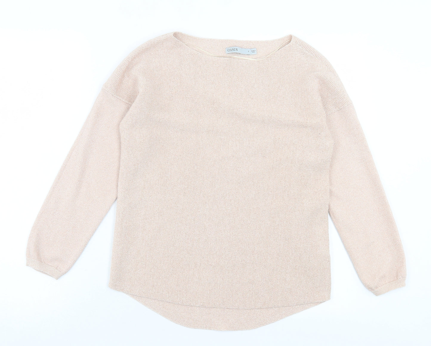Oasis Womens Pink Crew Neck Polyester Pullover Jumper Size S