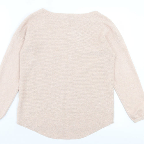 Oasis Womens Pink Crew Neck Polyester Pullover Jumper Size S