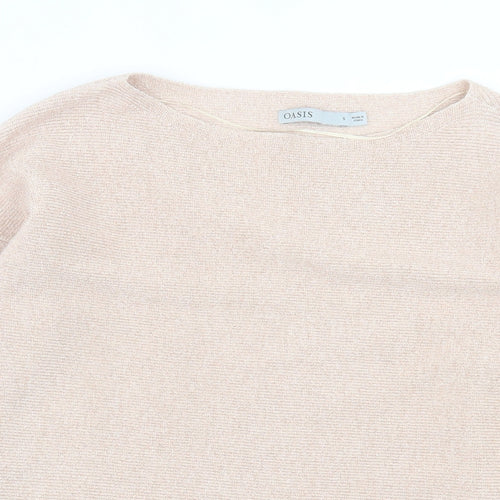 Oasis Womens Pink Crew Neck Polyester Pullover Jumper Size S