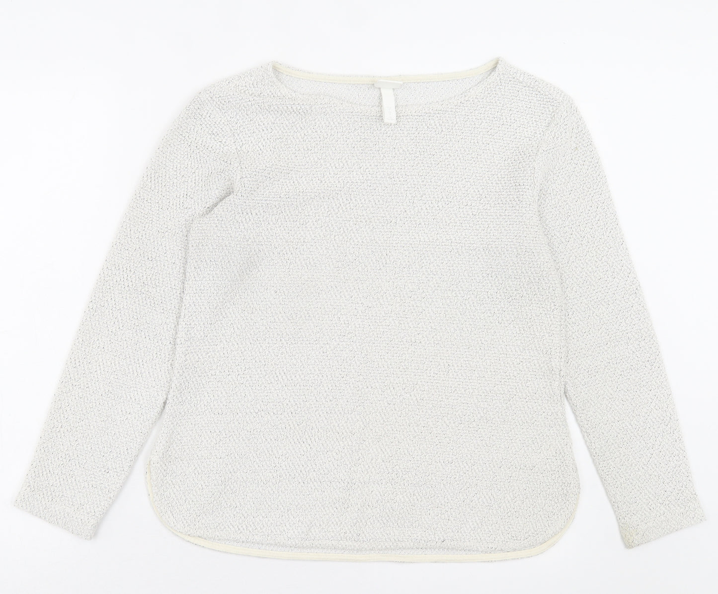 H&M Womens Grey Crew Neck Cotton Pullover Jumper Size S