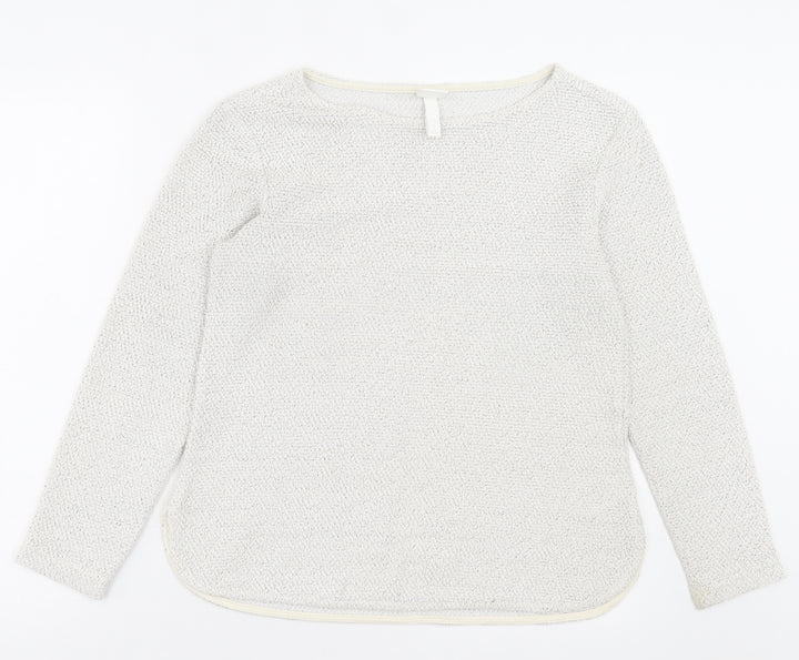 H&M Womens Grey Crew Neck Cotton Pullover Jumper Size S