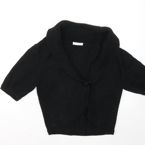 Precis Womens Black V-Neck Cotton Cardigan Jumper Size M