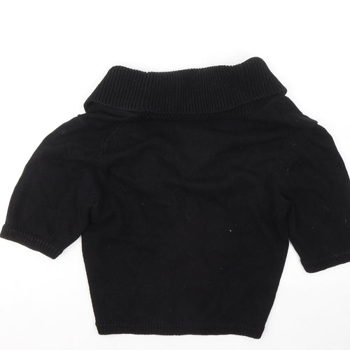 Precis Womens Black V-Neck Cotton Cardigan Jumper Size M