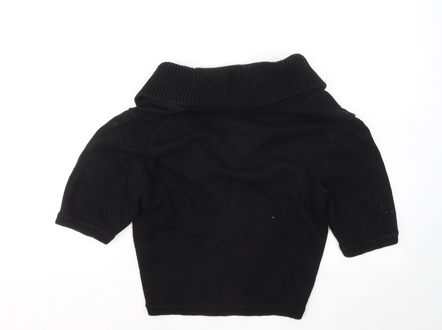 Precis Womens Black V-Neck Cotton Cardigan Jumper Size M