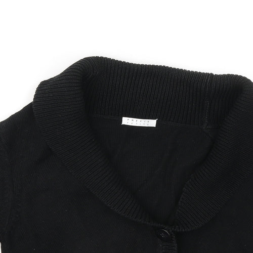 Precis Womens Black V-Neck Cotton Cardigan Jumper Size M