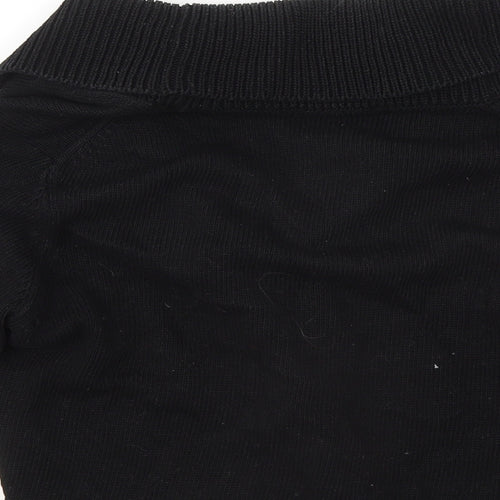 Precis Womens Black V-Neck Cotton Cardigan Jumper Size M