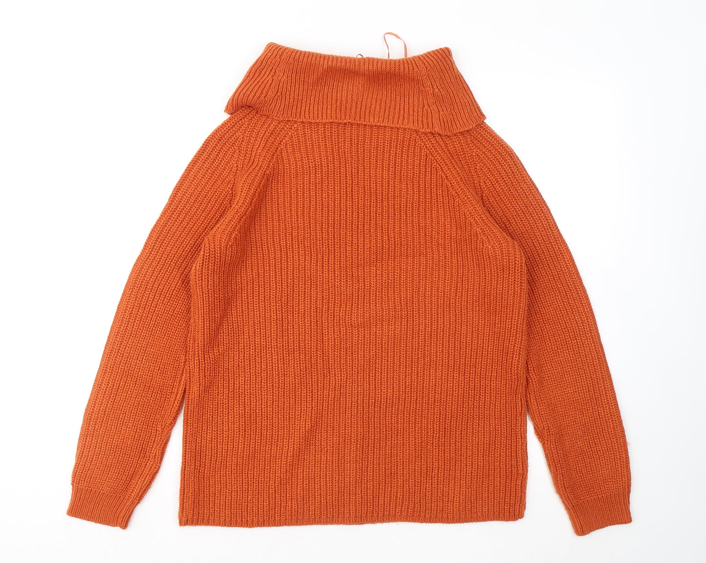 Papaya Womens Orange Roll Neck Acrylic Pullover Jumper Size M
