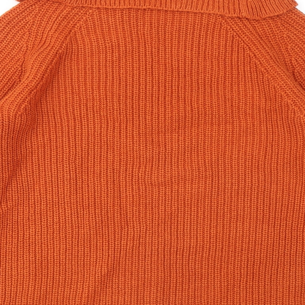 Papaya Womens Orange Roll Neck Acrylic Pullover Jumper Size M