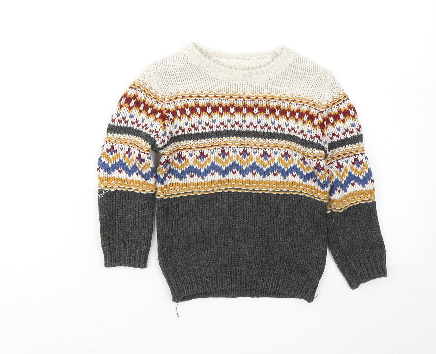 Matalan Boys Multicoloured Geometric Acrylic Pullover Jumper Size 18-24 Months