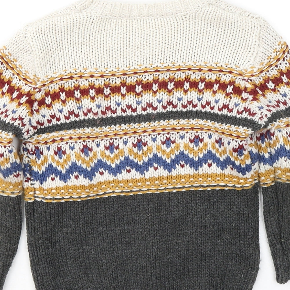 Matalan Boys Multicoloured Geometric Acrylic Pullover Jumper Size 18-24 Months