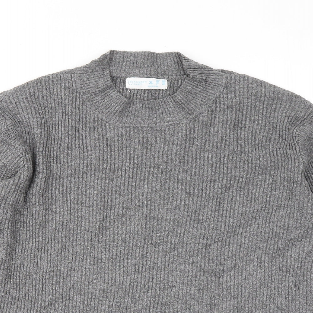 Primark Womens Grey Mock Neck Viscose Pullover Jumper Size 18