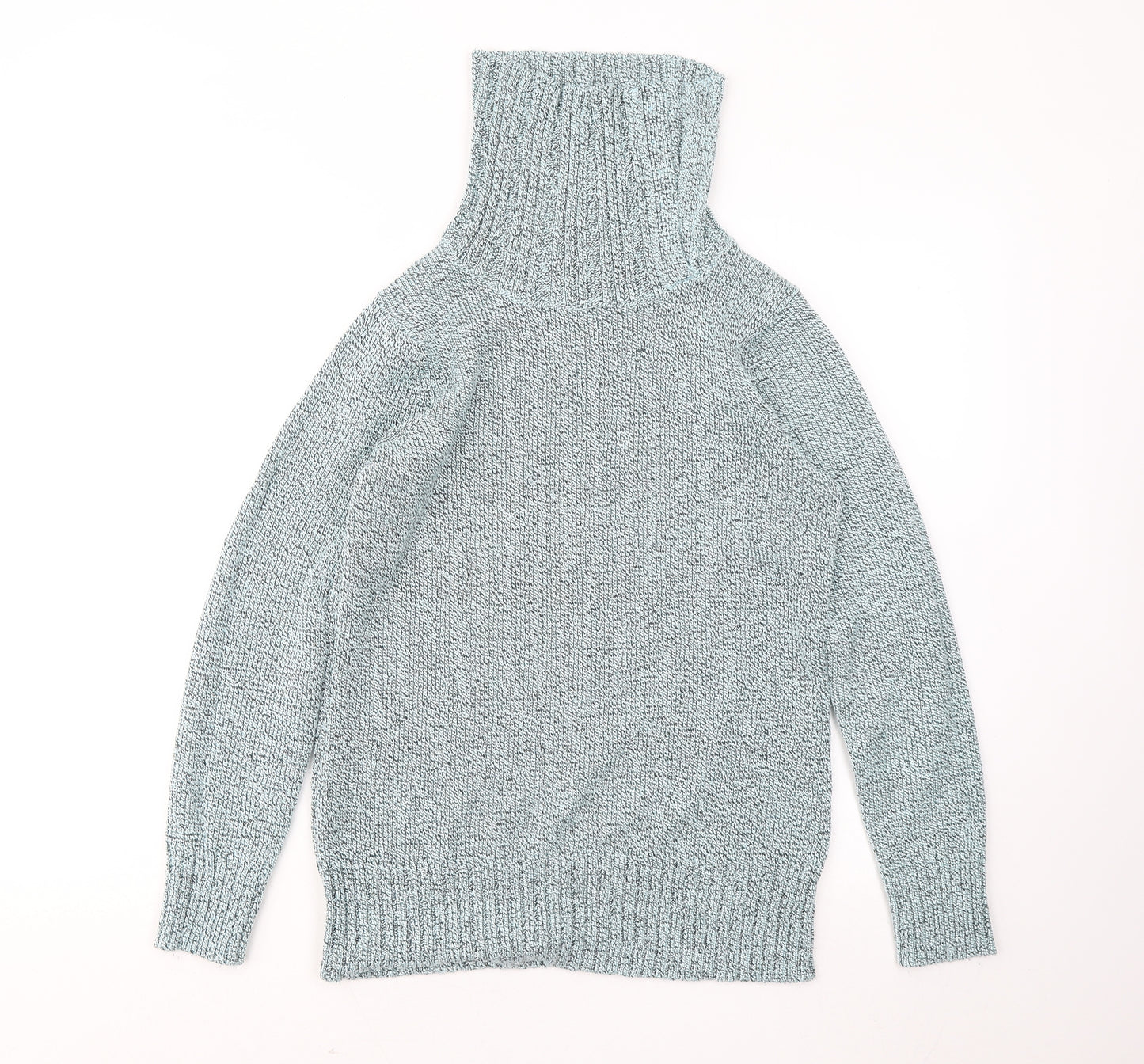 Bonmarché Womens Blue High Neck Acrylic Pullover Jumper Size S