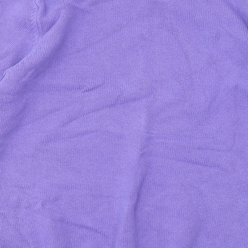 BHS Womens Purple Round Neck Cotton Pullover Jumper Size 14