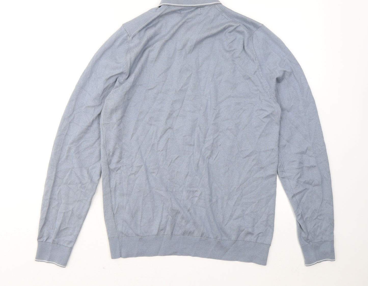 Marks and Spencer Mens Blue Modal Polo Size S Collared