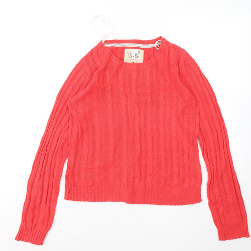 New Look Womens Red Round Neck Cotton Pullover Jumper Size 8