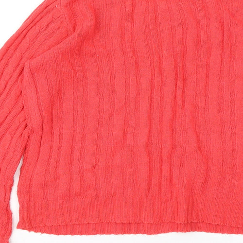 New Look Womens Red Round Neck Cotton Pullover Jumper Size 8