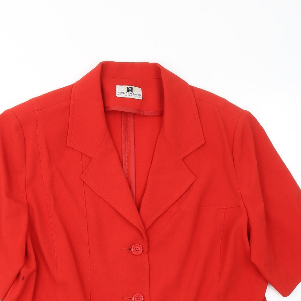 Paul Separates Womens Red Jacket Blazer Size 16