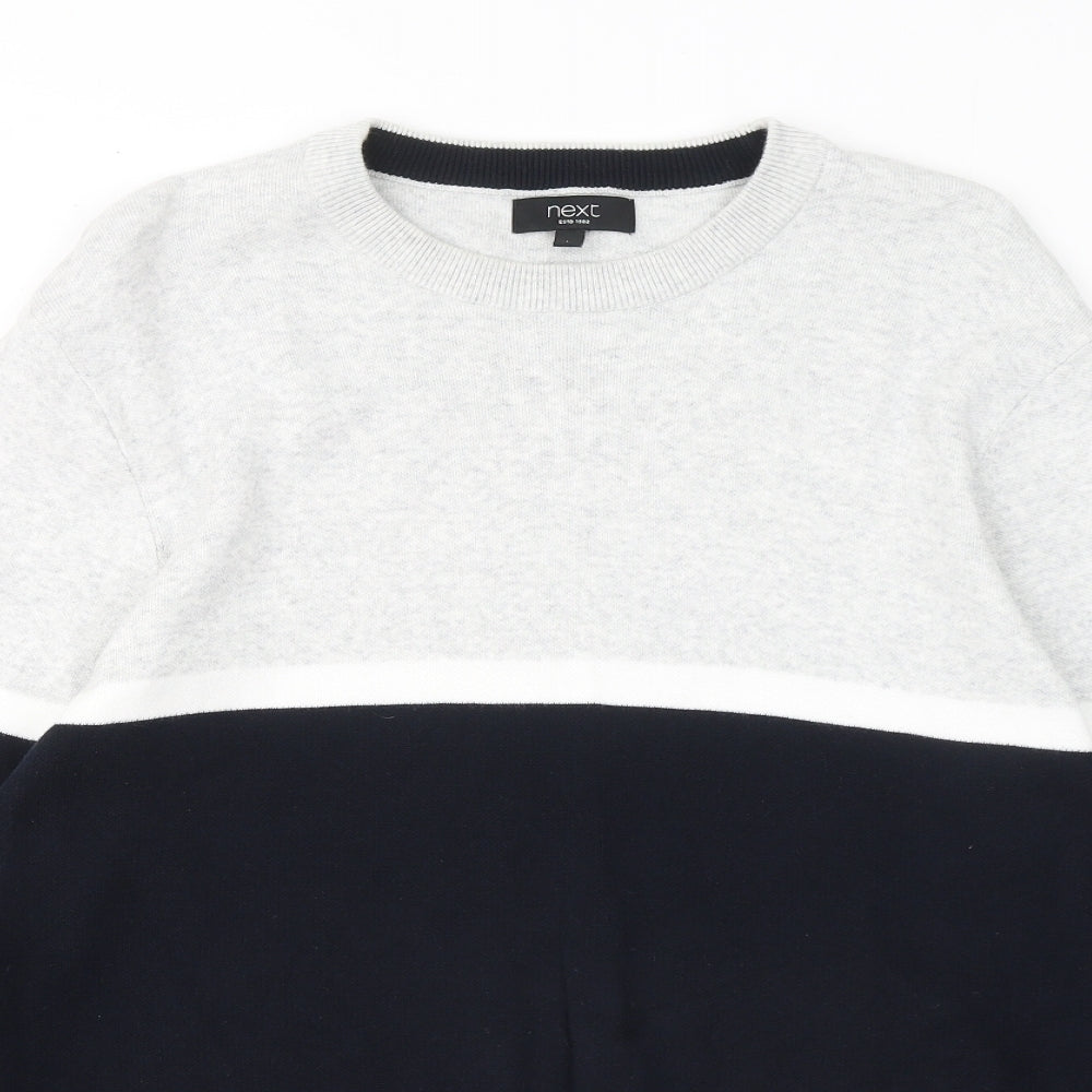 NEXT Mens Grey Cotton Pullover Sweatshirt Size L
