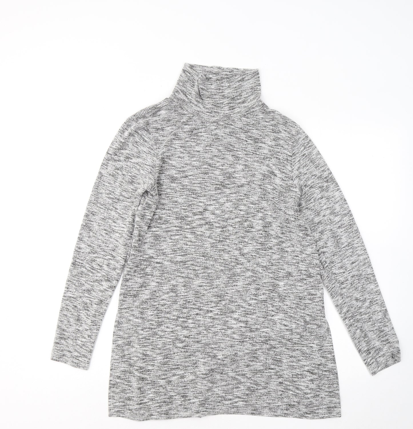 F&F Womens Grey Mock Neck Viscose Pullover Jumper Size 12