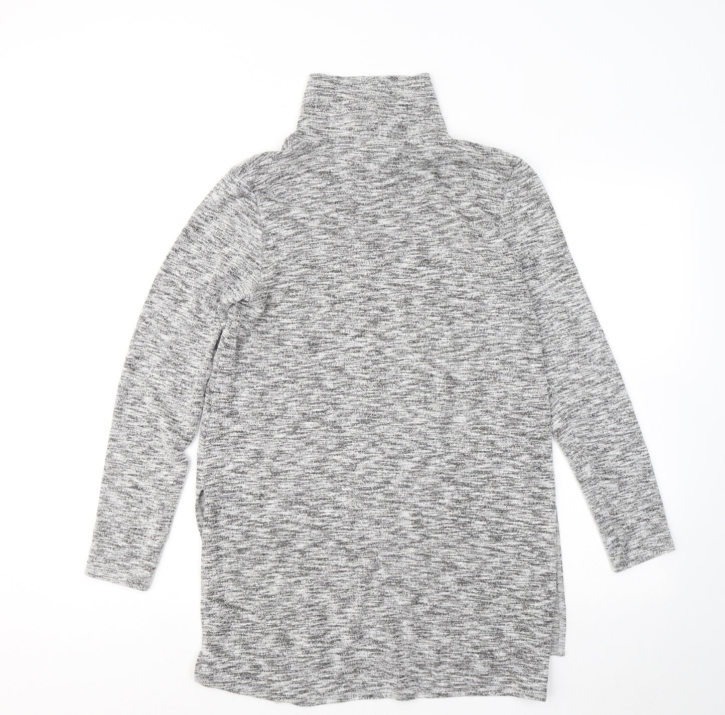 F&F Womens Grey Mock Neck Viscose Pullover Jumper Size 12