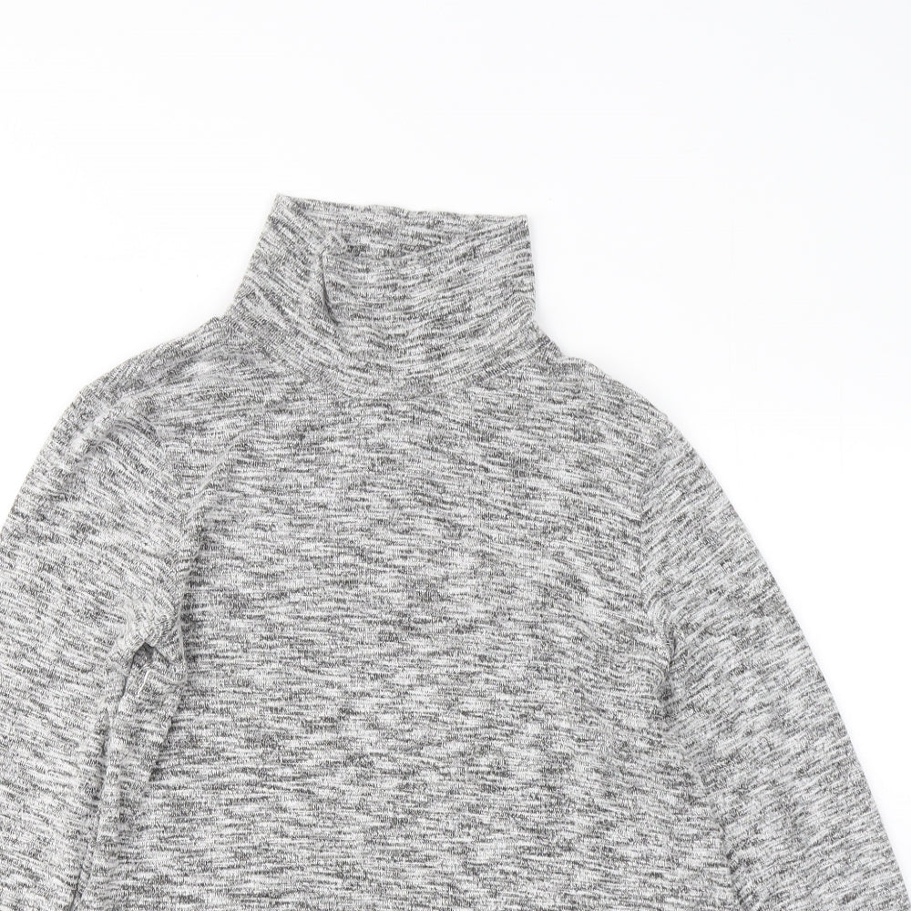 F&F Womens Grey Mock Neck Viscose Pullover Jumper Size 12