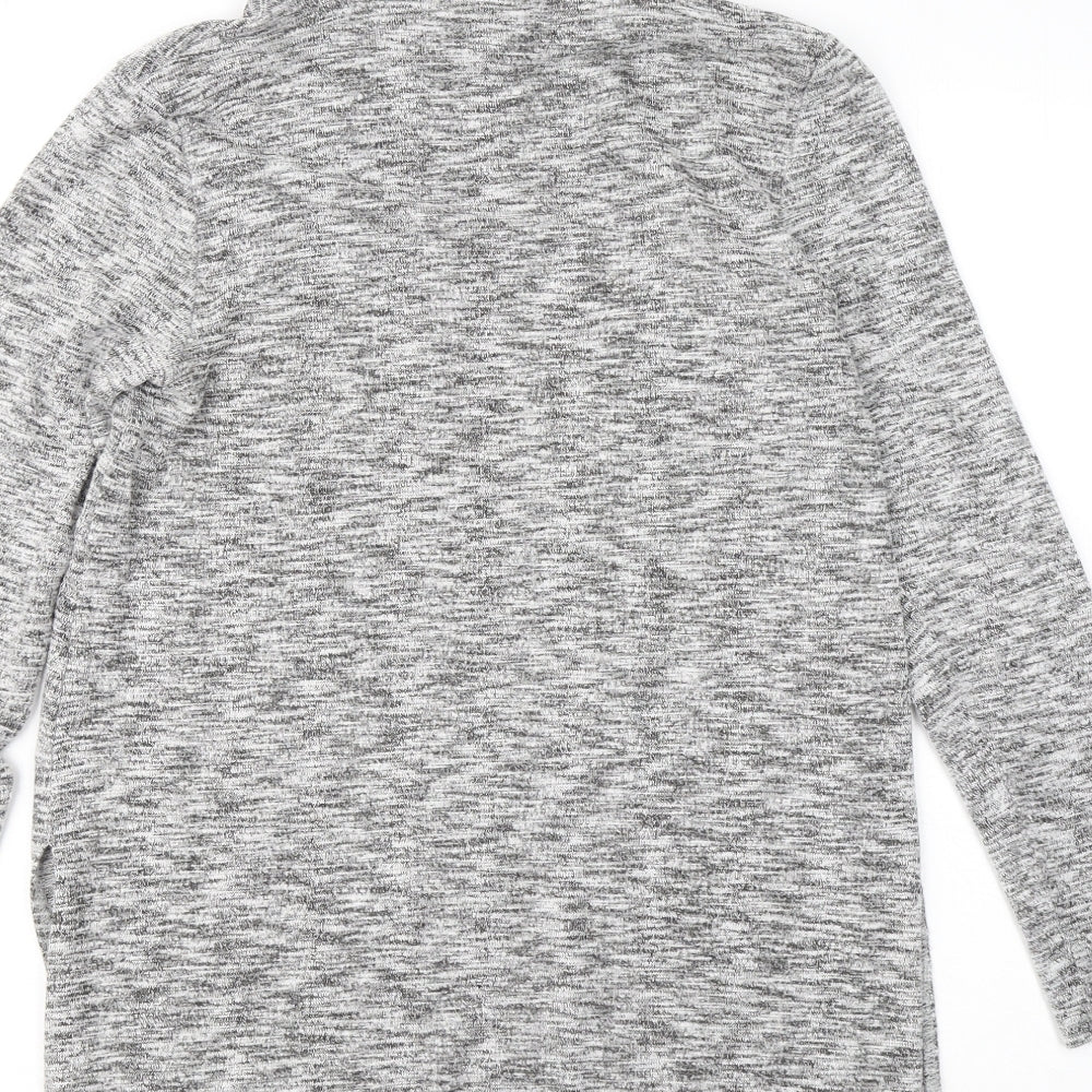 F&F Womens Grey Mock Neck Viscose Pullover Jumper Size 12