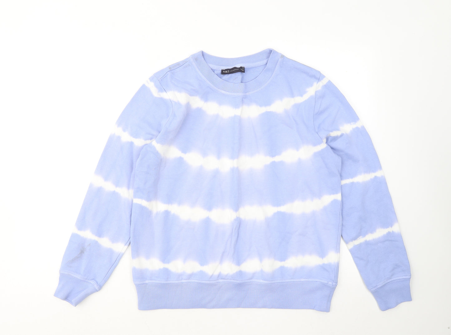 Marks and Spencer Womens Blue Cotton Pullover Sweatshirt Size 12