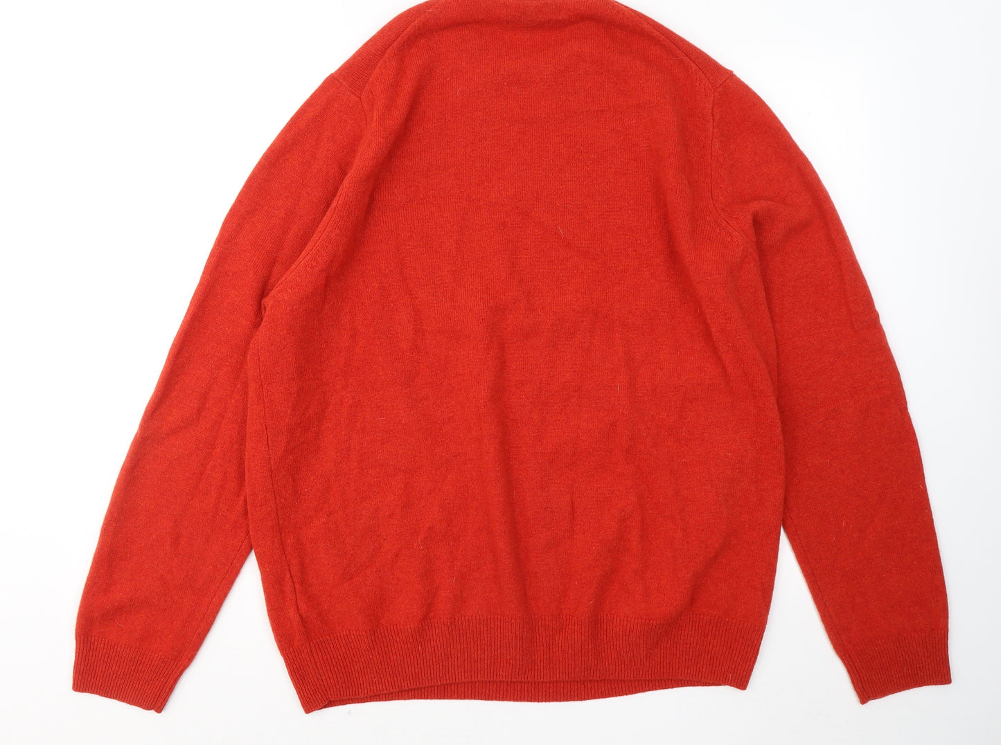 Marks and Spencer Mens Red Round Neck Wool Pullover Jumper Size 2XL