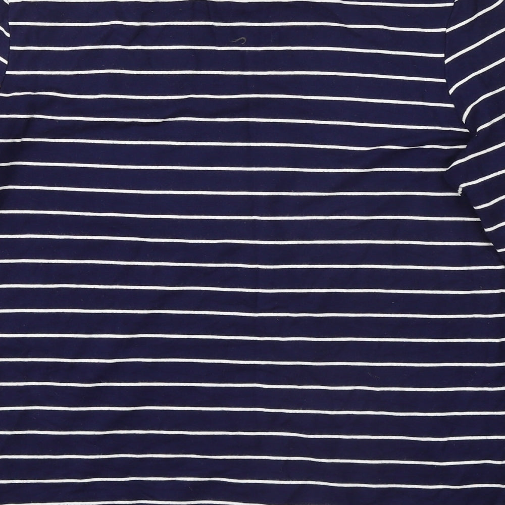 TU Womens Blue Round Neck Striped Viscose Pullover Jumper Size 14 - Stars