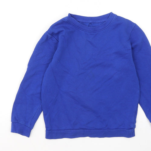 George Boys Blue Cotton Pullover Sweatshirt Size 5-6 Years