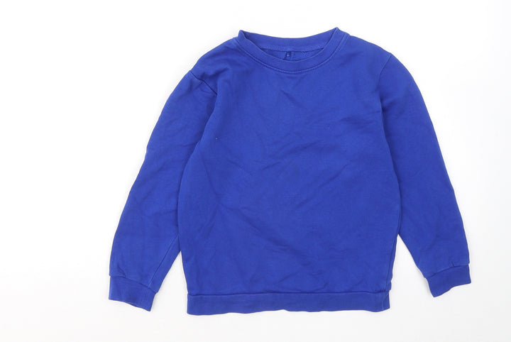 George Boys Blue Cotton Pullover Sweatshirt Size 5-6 Years