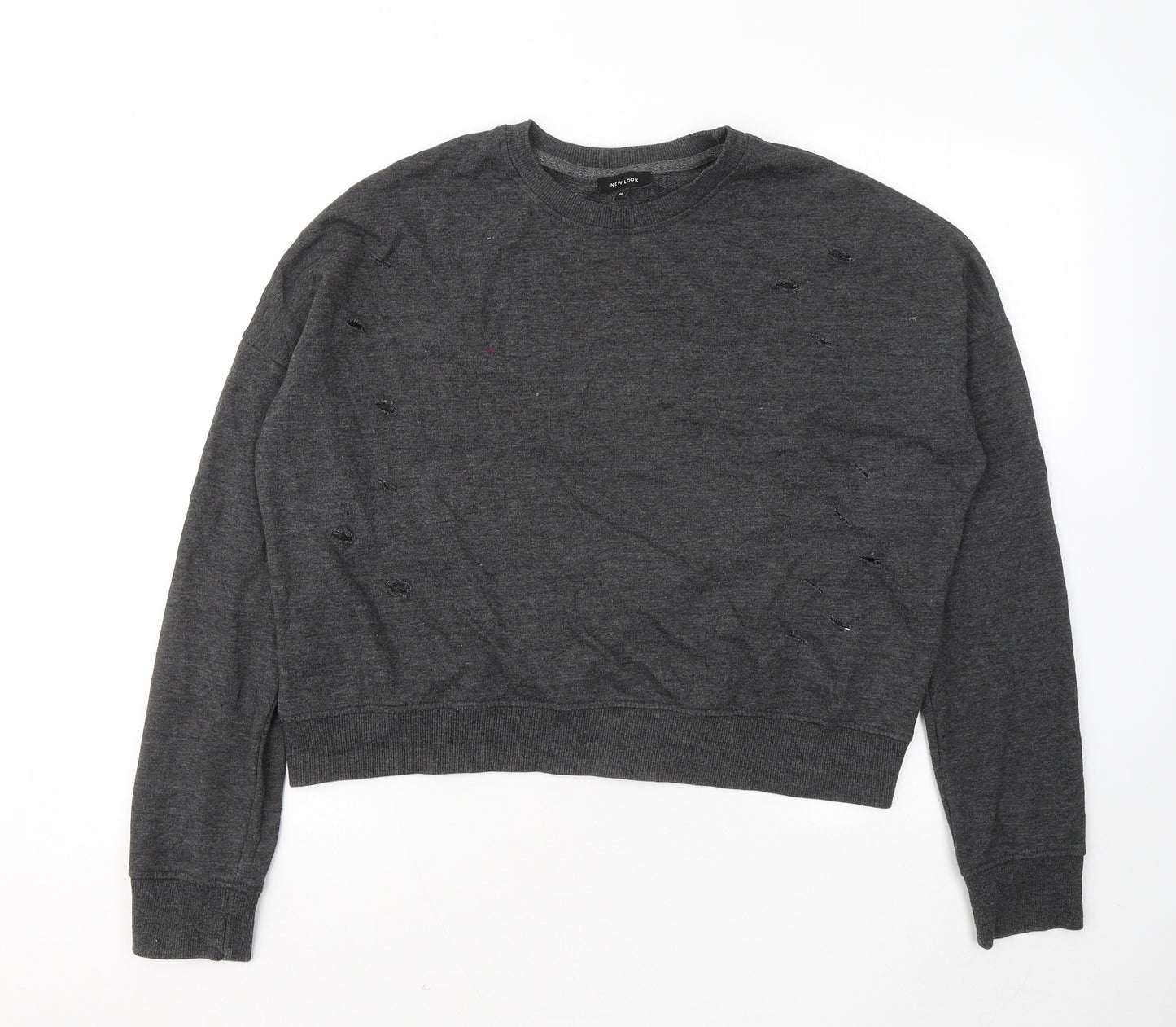 New Look Womens Grey Polyester Pullover Sweatshirt Size 16