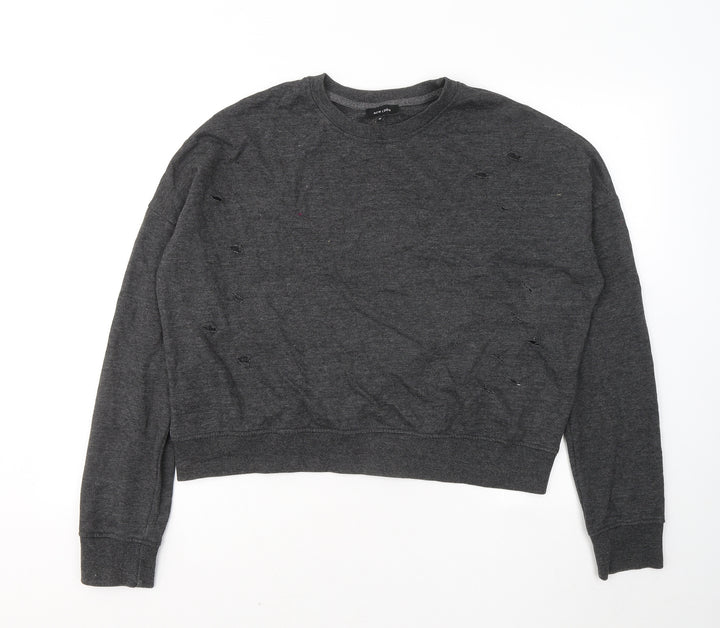 New Look Womens Grey Polyester Pullover Sweatshirt Size 16