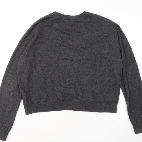 New Look Womens Grey Polyester Pullover Sweatshirt Size 16