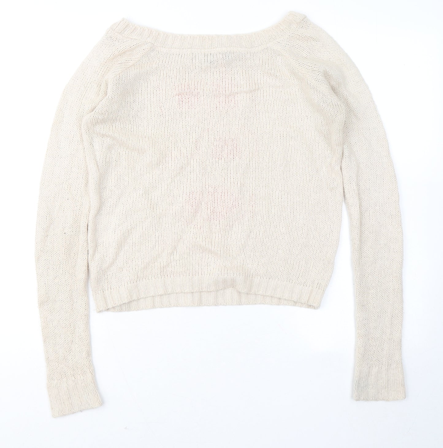 Lipsy Womens Beige Round Neck Acrylic Pullover Jumper Size 8 - Hope