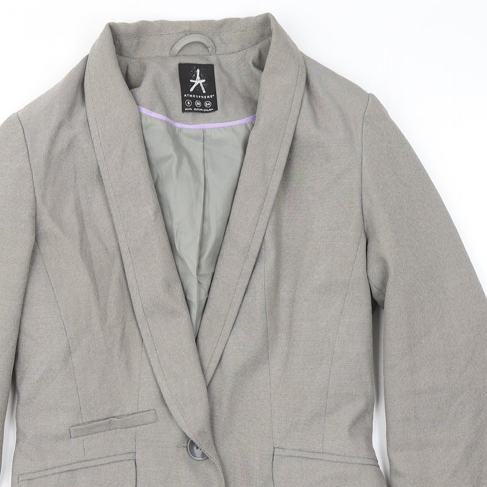 Atmosphere Womens Grey Jacket Blazer Size 8