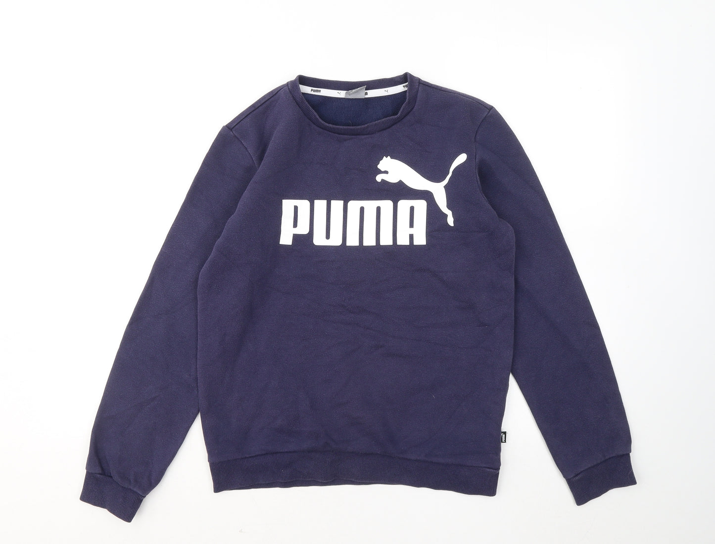 PUMA Boys Blue Cotton Pullover Sweatshirt Size 13-14 Years