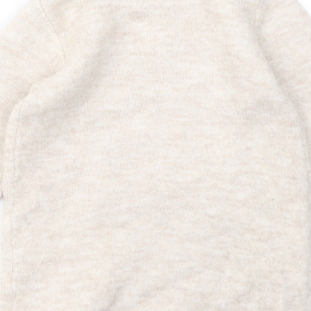 TU Girls Beige Acrylic Jumper Dress Size 18-24 Months Round Neck - Owl