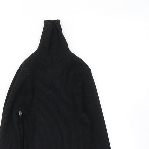 Primark Girls Black Mock Neck Viscose Pullover Jumper Size 10-11 Years