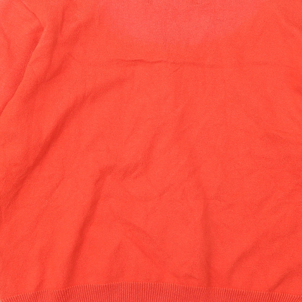 Atmosphere Womens Orange Round Neck Cotton Cardigan Jumper Size 14