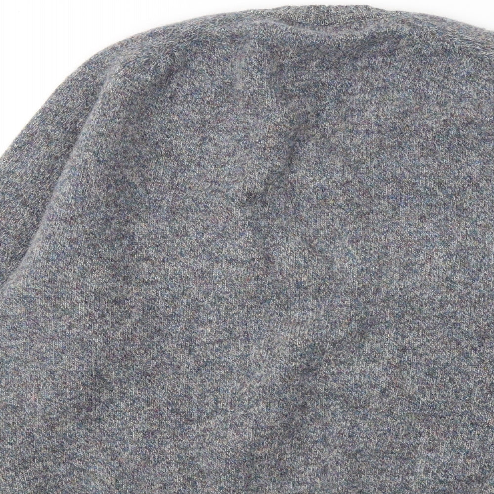 ANTARTEX Mens Blue V-Neck Wool Pullover Jumper Size L
