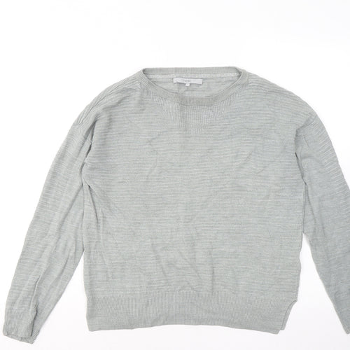 NEXT Womens Grey Round Neck Viscose Pullover Jumper Size 12