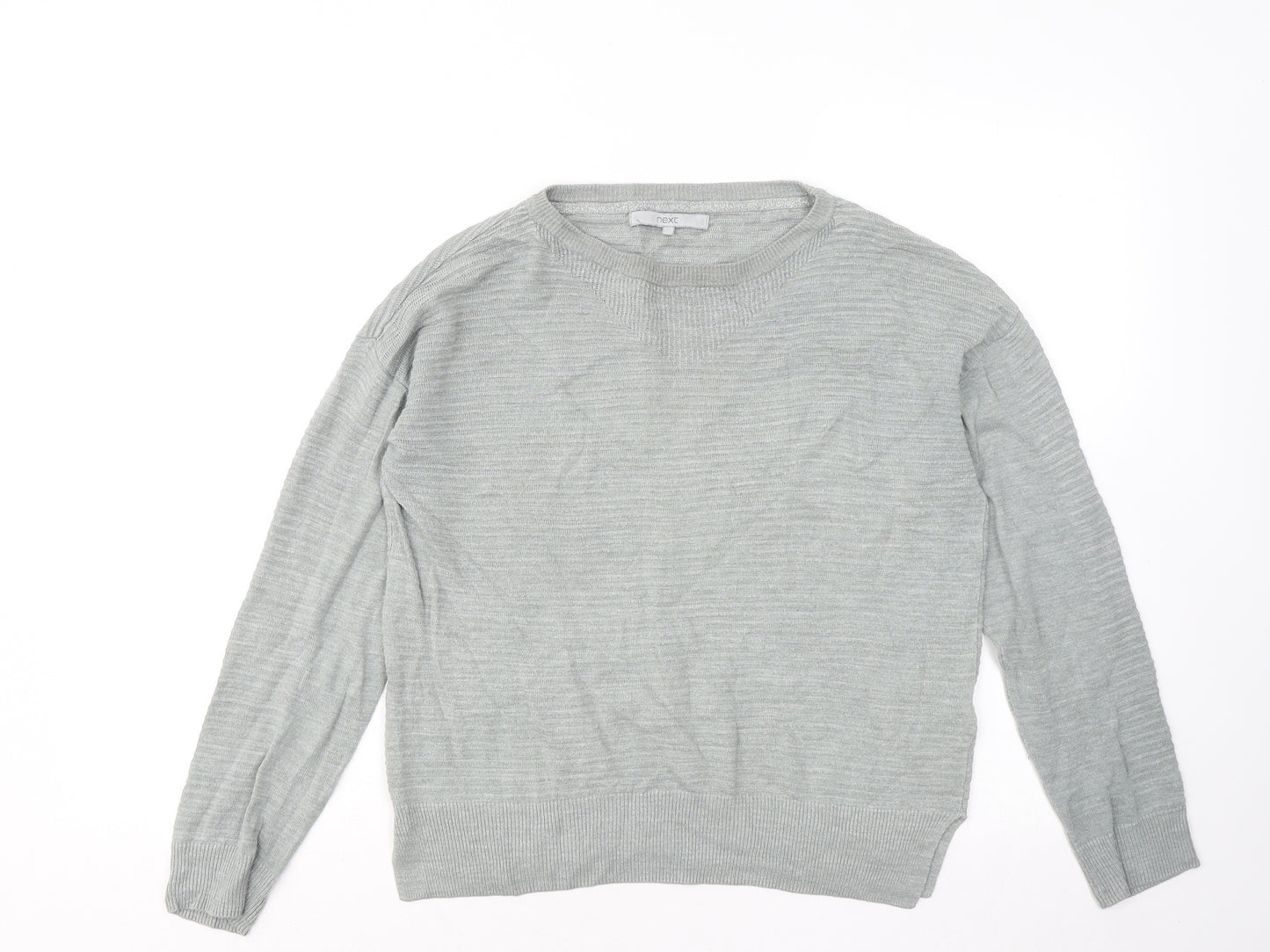 NEXT Womens Grey Round Neck Viscose Pullover Jumper Size 12